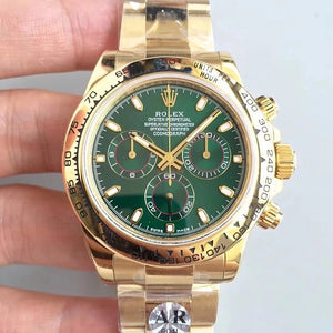 Daytona Oro Giallo Green Dial Orologio