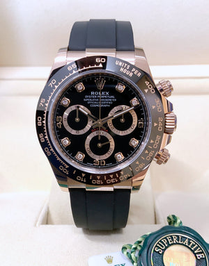 Daytona 116515LN Oysterflex Rose Gold Black Diamond