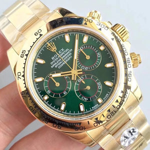 Daytona Oro Giallo Green Dial Orologio