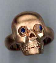 AMBROSINI JEWELS - 925 SILVER RING skull rose gold finish size 13