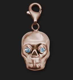 AMBROSINI JEWELS - 925 SILVER CHARM skull rose finish