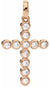 AMEN Mod. SMALL CROSS Silver IP Rose Gold and Zirconia