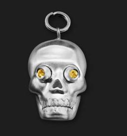 AMBROSINI JEWELS - 925 SILVER PENDANT skull white finish