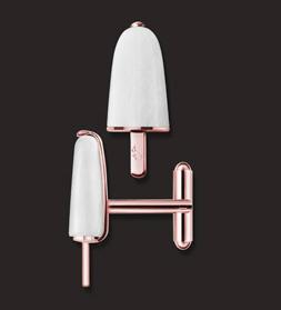 AMBROSINI JEWELS -  GEMELLI ARGENTO 925�� ghiacciolo finitura ros�� pietra bianca