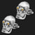 AMBROSINI JEWELS - 925 SILVER CUFFLINKS large skull white finish