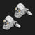 AMBROSINI JEWELS - 925 SILVER CUFFLINKS small skull white finish