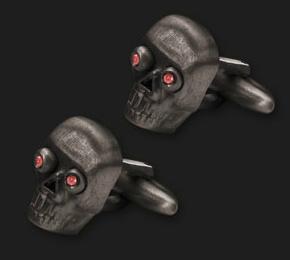 AMBROSINI JEWELS - 925 SILVER CUFFLINKS small skull burnished finish
