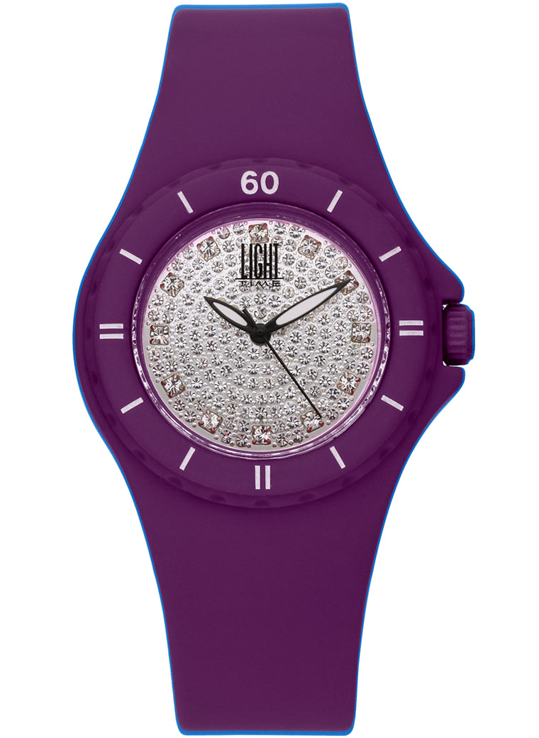 Light Time  Silicon Strass Orologio Da Donna