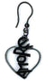 AMBROSINI JEWELS - 925 SILVER EARRINGS heart polished white finish burnished writing