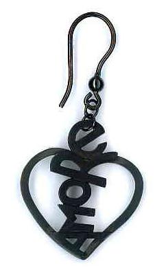 AMBROSINI JEWELS - 925 SILVER EARRINGS heart burnished satin finish
