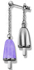 AMBROSINI JEWELS -  ORECCHINI doppi ARGENTO 925�� ghiacciolo finitura bianca pietra viola