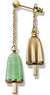 AMBROSINI JEWELS -  ORECCHINI doppi ARGENTO 925�� ghiacciolo finitura ros�� pietra verde