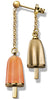 AMBROSINI JEWELS -  ORECCHINI doppi ARGENTO 925�� ghiacciolo finitura ros�� pietra arancio
