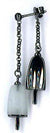 AMBROSINI JEWELS -  ORECCHINI doppi ARGENTO 925�� ghiacciolo finitura brunita pietra bianca