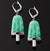 AMBROSINI JEWELS -  ORECCHINI ARGENTO 925��  ghiacciolo finitura bianca pietra verde medi (21x14 mm)