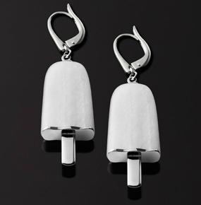 AMBROSINI JEWELS -  ORECCHINI ARGENTO 925��  ghiacciolo finitura bianca pietra bianca medi (21x14 mm)