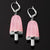 AMBROSINI JEWELS -  ORECCHINI ARGENTO 925��  ghiacciolo finitura bianca pietra rosa medi (21x14 mm)