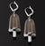 AMBROSINI JEWELS -  ORECCHINI ARGENTO 925��  ghiacciolo finitura bianca pietra marrone medi (21x14 mm)