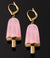 AMBROSINI JEWELS -  ORECCHINI ARGENTO 925��  ghiacciolo finitura ros�� pietra rosa medi (21x14 mm)