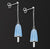 AMBROSINI JEWELS -  ORECCHINI ARGENTO 925��  ghiacciolo finitura bianca pietra azzurra piccoli (14x8mm)