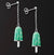 AMBROSINI JEWELS -  ORECCHINI ARGENTO 925��  ghiacciolo finitura bianca pietra verde piccoli (14x8mm)