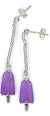 AMBROSINI JEWELS -  ORECCHINI ARGENTO 925��  ghiacciolo finitura bianca pietra viola piccoli (14x8mm)