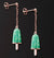 AMBROSINI JEWELS -  ORECCHINI ARGENTO 925��  ghiacciolo finitura ros�� pietra verde piccoli (14x8mm)