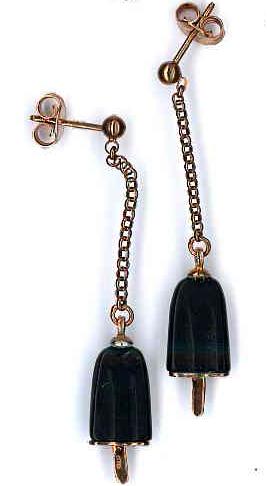 AMBROSINI JEWELS -  ORECCHINI ARGENTO 925��  ghiacciolo finitura ros�� pietra nera piccoli (14x8mm)