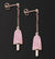 AMBROSINI JEWELS -  ORECCHINI ARGENTO 925��  ghiacciolo finitura ros�� pietra rosa piccoli (14x8mm)