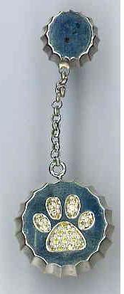 AMBROSINI JEWELS - 925 SILVER EARRINGS white finish cap with paw stones