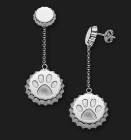 AMBROSINI JEWELS - ORECCHINI ARGENTO 925�� tappo finitura bianca zampa