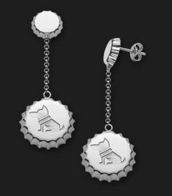 AMBROSINI JEWELS - 925 SILVER EARRINGS white finish cap dog
