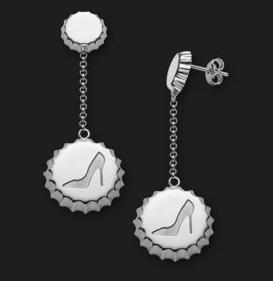 AMBROSINI JEWELS - 925 SILVER EARRINGS white finish cap shoe