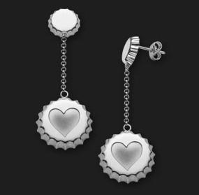 AMBROSINI JEWELS - 925 SILVER EARRINGS white finish cap heart