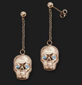 AMBROSINI JEWELS - ORECCHINI ARGENTO 925�� teschio finitura ros��
