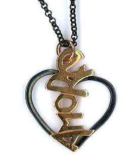AMBROSINI JEWELS - PENDENTE ARGENTO 925�� cuore finitura brunita lucida scritta ros��
