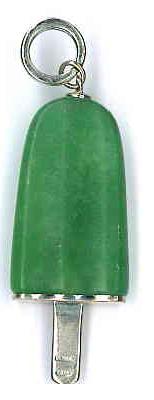 AMBROSINI JEWELS -  PENDENTE ARGENTO 925��  ghiacciolo finitura bianca pietra verde grande (26x15 mm)