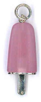 AMBROSINI JEWELS -  PENDENTE ARGENTO 925��  ghiacciolo finitura bianca pietra rosa grande (26x15 mm)
