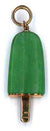 AMBROSINI JEWELS - 925 SILVER PENDANT ice lolly rose finish large green stone (26x15 mm)
