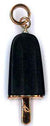 AMBROSINI JEWELS - 925 SILVER PENDANT icicle rose gold finish large black stone (26x15 mm)