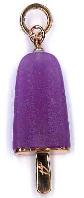 AMBROSINI JEWELS - 925 SILVER PENDANT ice lolly rose finish large purple stone (26x15 mm)