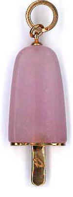AMBROSINI JEWELS - 925 SILVER PENDANT ice lolly rose finish large pink stone (26x15 mm)