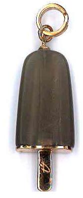 AMBROSINI JEWELS - 925 SILVER PENDANT ice lolly rose gold finish large brown stone (26x15 mm)