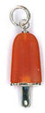 AMBROSINI JEWELS - 925 SILVER PENDANT ice lolly white finish medium orange stone (29.5x13 mm)