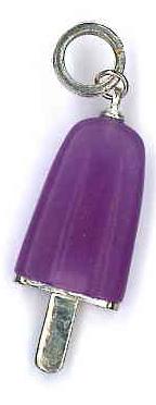 AMBROSINI JEWELS -  PENDENTE ARGENTO 925��  ghiacciolo finitura bianca pietra viola medio (29.5x13 mm)