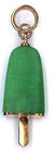 AMBROSINI JEWELS - 925 SILVER PENDANT ice lolly rose finish medium green stone (29.5x13 mm)