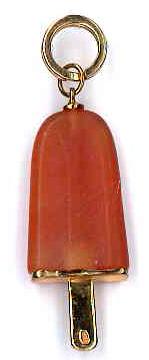 AMBROSINI JEWELS -  PENDENTE ARGENTO 925��  ghiacciolo finitura ros�� pietra arancio medio (29.5x13 mm)