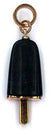 AMBROSINI JEWELS - 925 SILVER PENDANT icicle rose gold finish black stone medium (29.5x13 mm)