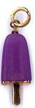 AMBROSINI JEWELS - 925 SILVER PENDANT icicle rose gold finish medium purple stone (29.5x13 mm)