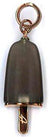 AMBROSINI JEWELS - 925 SILVER PENDANT icicle rose gold finish medium brown stone (29.5x13 mm)